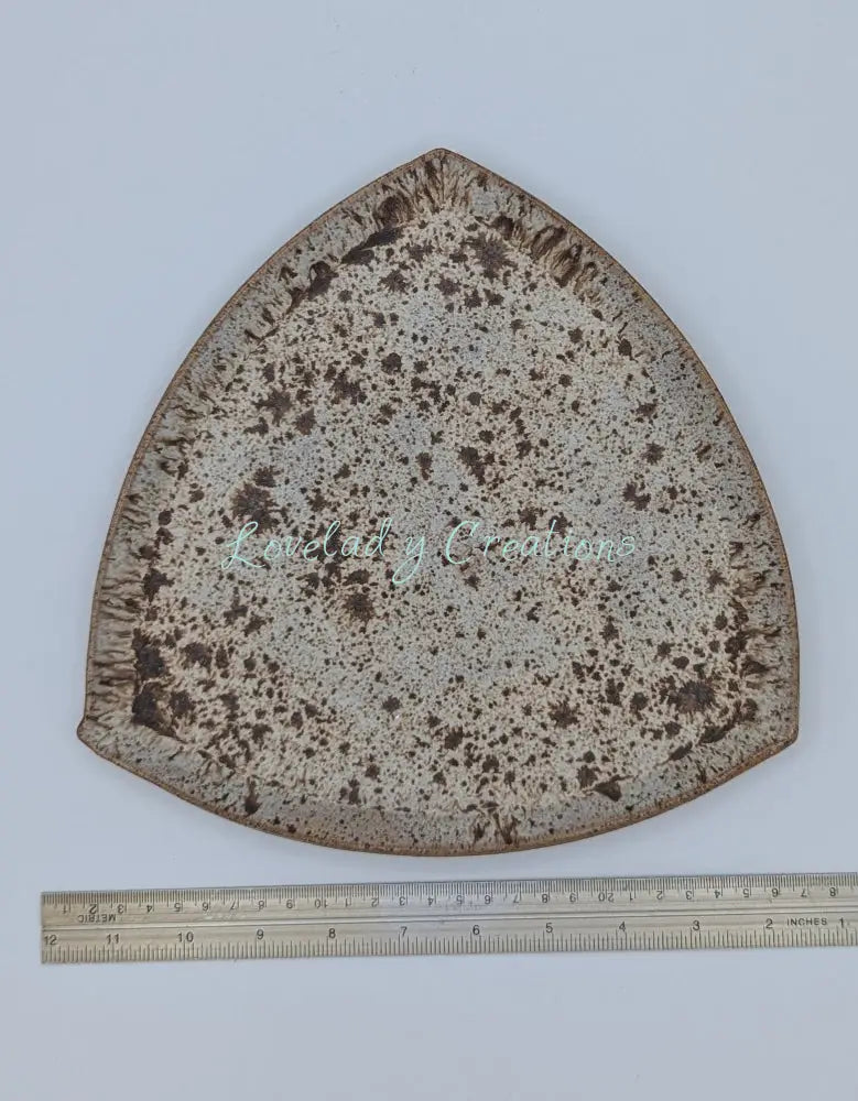 Artisan Speckled Triangular Appetizer/Dessert Plate Plate