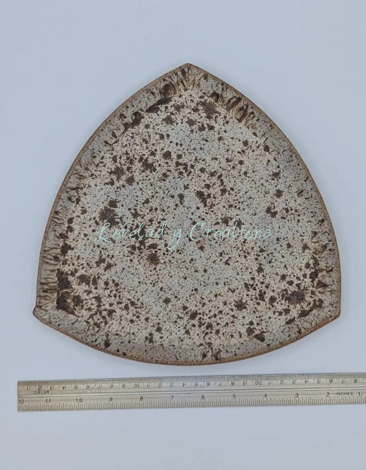Artisan Speckled Triangular Appetizer/Dessert Plate Plate