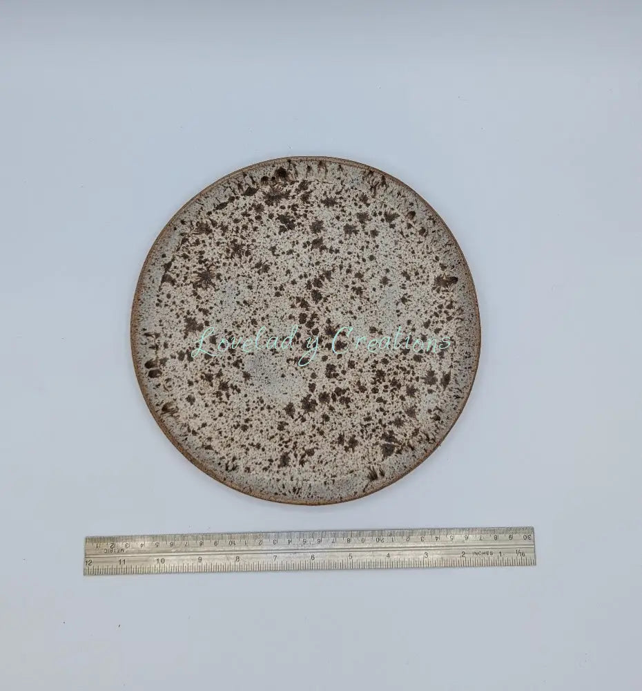 Handcrafted Speckled Earth-Toned Ceramic Plate Plate