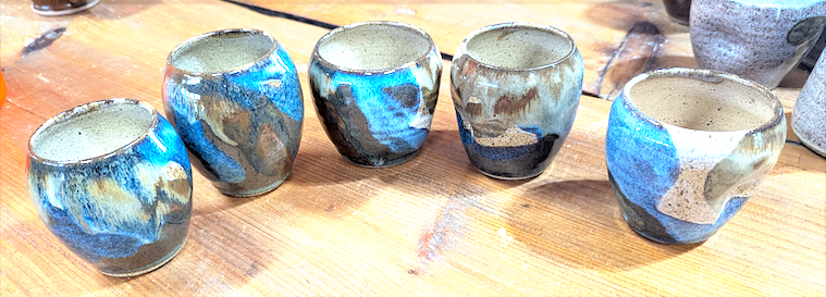 Mountain Glazed Unglazed Wine Cup