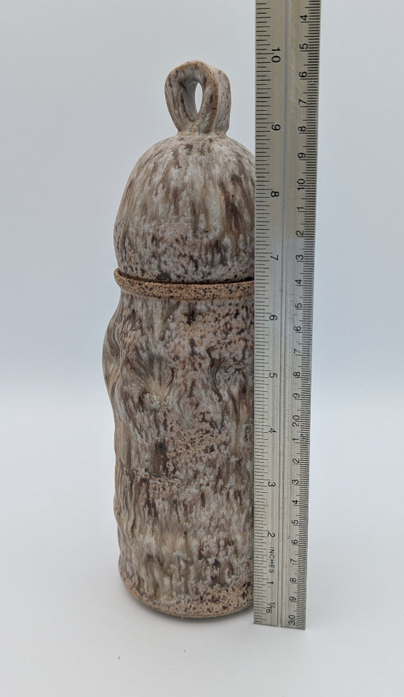 Rustic Chic Textured Ceramic Canister with Loop Handle Lid