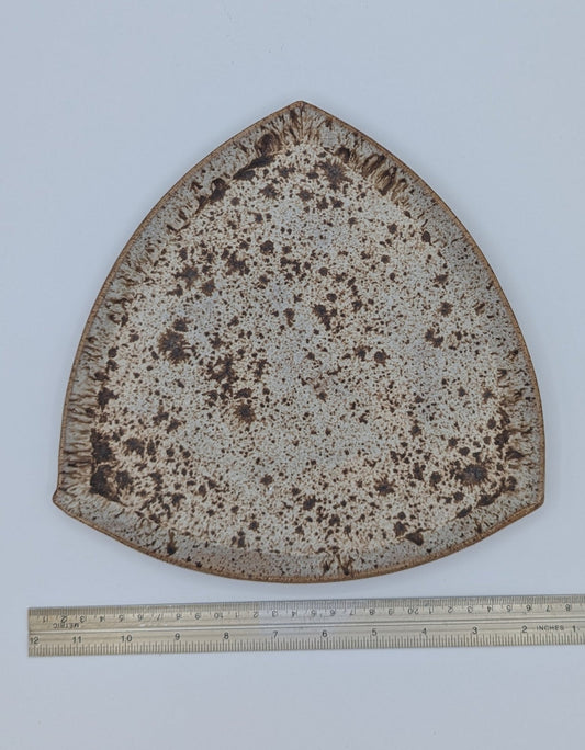 Artisan Speckled Triangular Appetizer/Dessert Plate