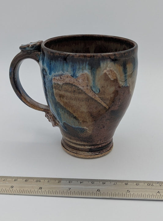 Rustic Charm Handcrafted Ceramic Coffee Mug with Forest Glaze