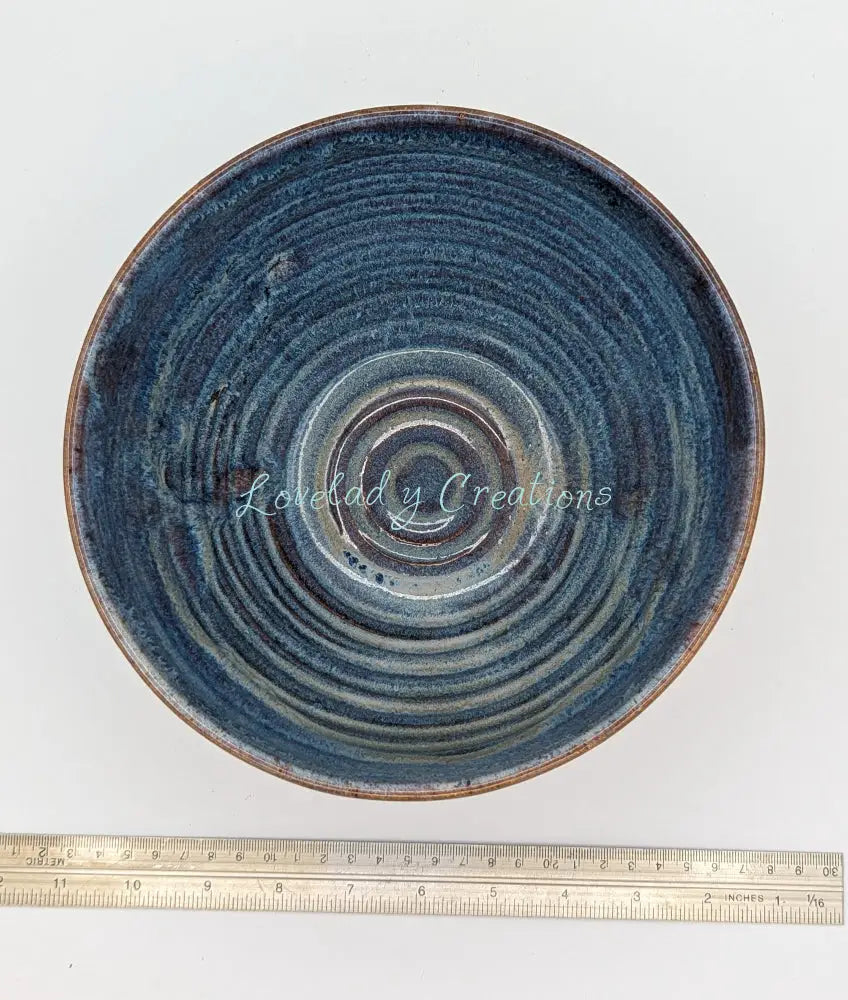 Artisan Hand-Thrown Ceramic Bowl in Ocean Blue Blue Bowl