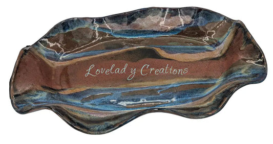 Grand Artisan Wavy Serving Platter: North Georgia Mountain Inspired Glazes Platter