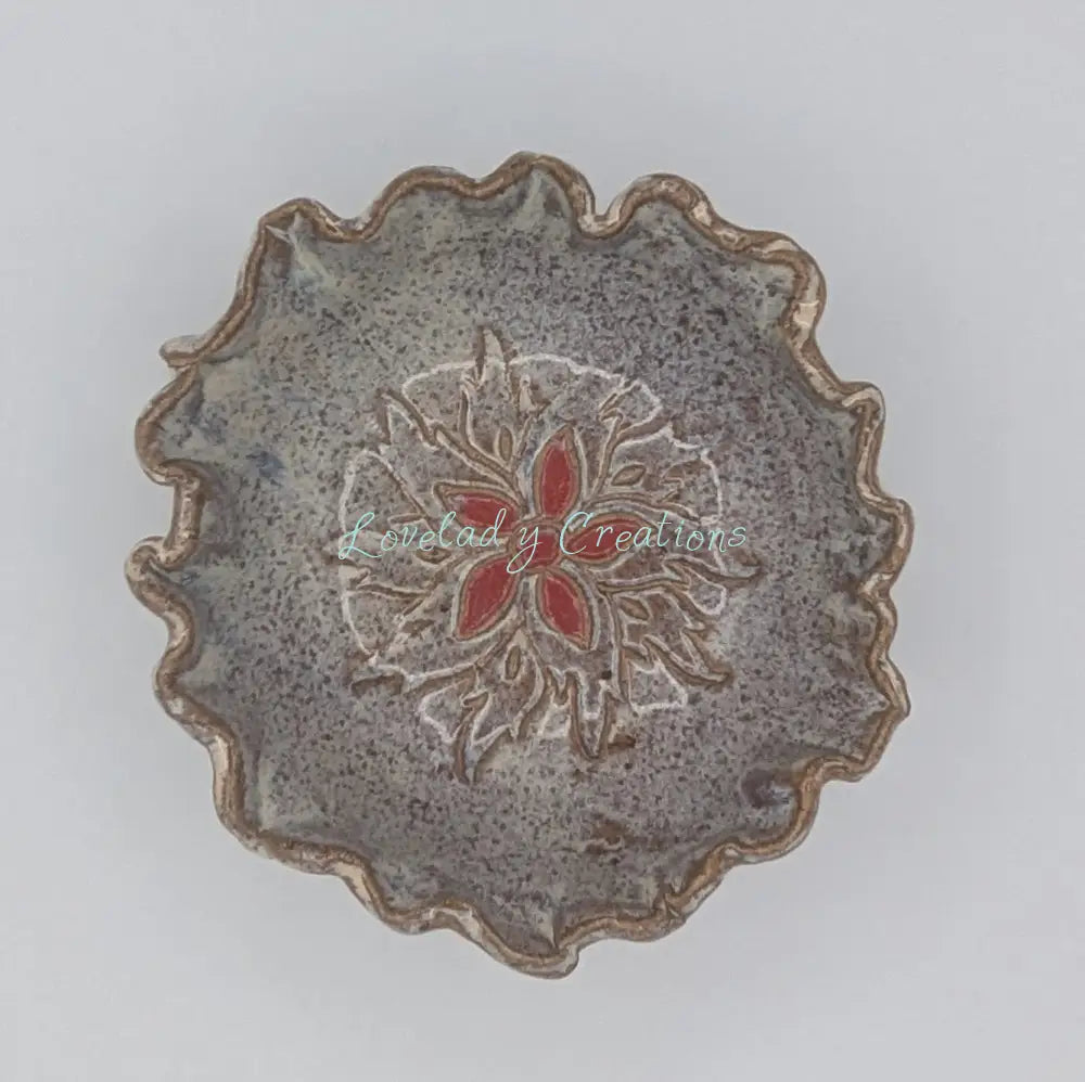 Handcrafted Ceramic ’Berry Blossom’ Trinket Dish Bowl