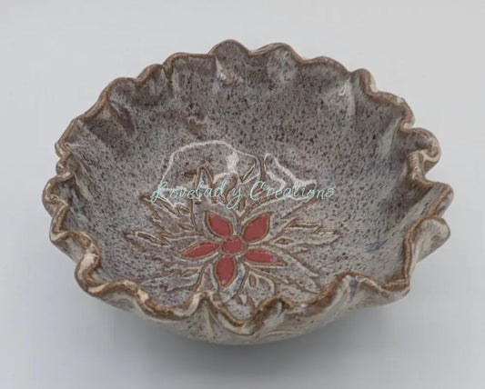 Handcrafted Ceramic ’Berry Blossom’ Trinket Dish Bowl