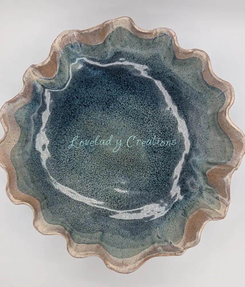 Handcrafted ’Deep Sea Rhapsody’ Centerpiece Bowl / Platter Bowl