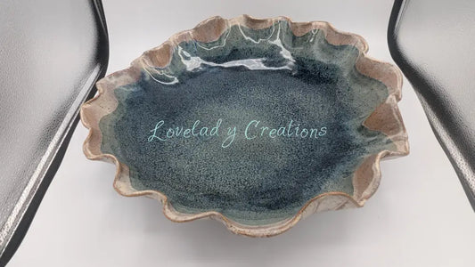 Handcrafted ’Deep Sea Rhapsody’ Centerpiece Bowl / Platter Bowl
