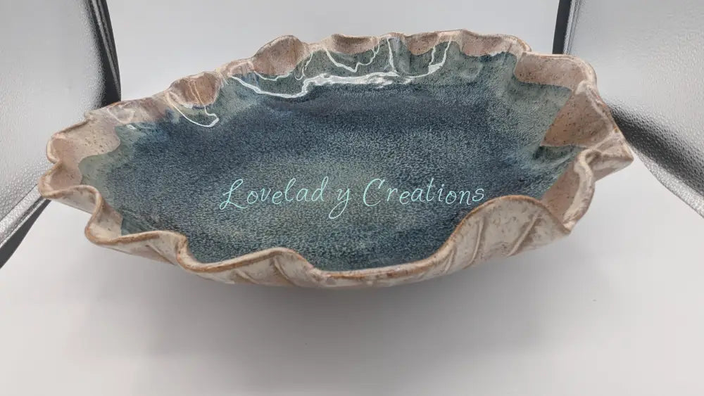 Handcrafted ’Deep Sea Rhapsody’ Centerpiece Bowl / Platter Bowl