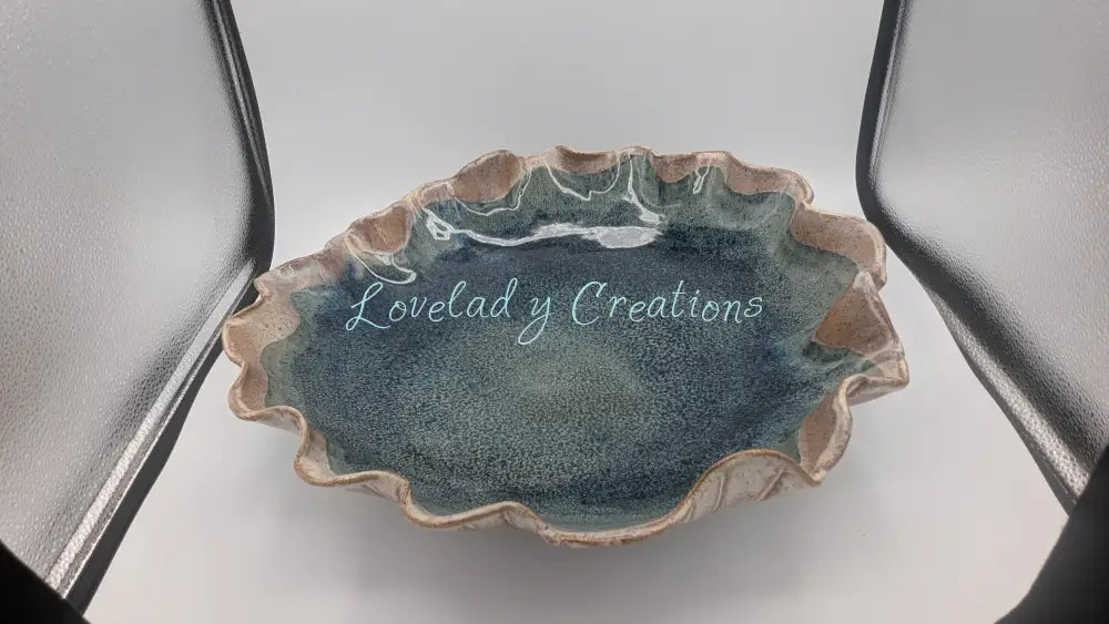 Handcrafted ’Deep Sea Rhapsody’ Centerpiece Bowl / Platter Bowl