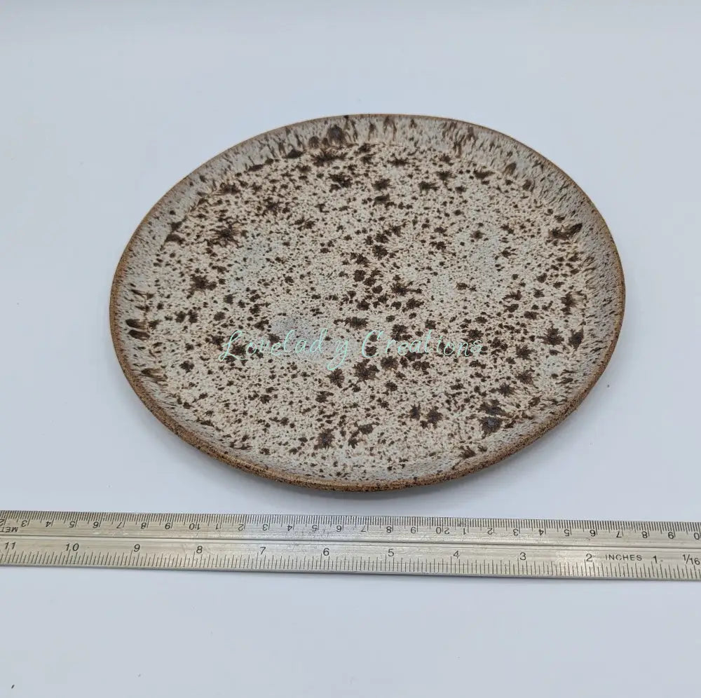 Handcrafted Speckled Earth-Toned Ceramic Plate Plate