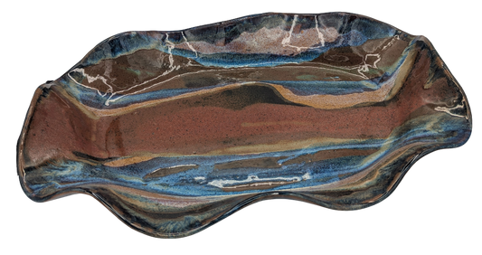 Grand Artisan Wavy Serving Platter: North Georgia Mountain Inspired Glazes