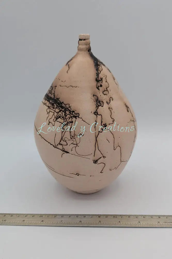 Unique Artisan-Fired Ceramic Vessel Raku