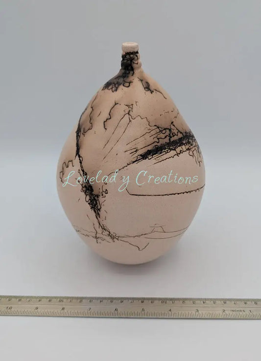 Unique Artisan-Fired Ceramic Vessel Raku